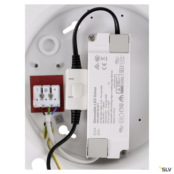 SLV 1010422 PANEL 60, Deckenaufbauleuchte, rund, PHASE, 3000/4000K, 29 W, 90°, weiß