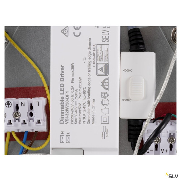 SLV 1010426 PANEL 60, Pendelleuchte, rund, PHASE, Pendellänge 200 cm, 3000/4000K, 90°, weiß