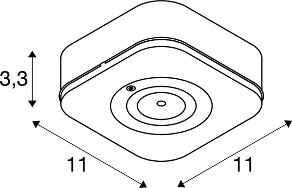 SLV 1010508 P-LIGHT, Deckenaufbauleuchte, quadratisch, 6000K, 1.2 W, weiß