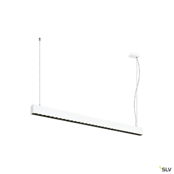 SLV 1010511 GLENOS® PRO, Pendelleuchte, 1,2m, DALI, UGR16, Pendellänge 210 cm, 4000K, 75°, weiß / schwarz