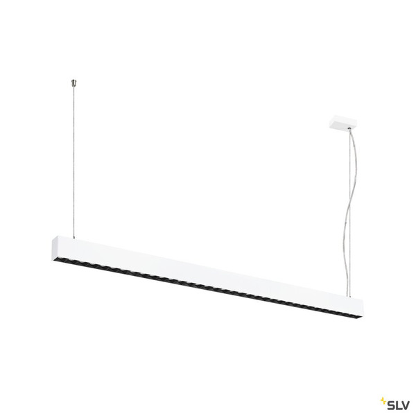 SLV 1010513 GLENOS® PRO, Pendelleuchte, 1,5m, DALI, UGR16, Pendellänge 210 cm, 3000K, 75°, weiß / schwarz