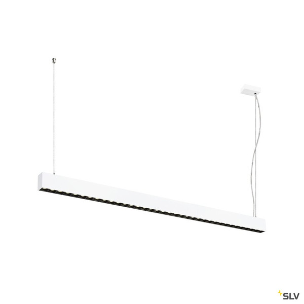 SLV 1010515 GLENOS® PRO, Pendelleuchte, 1,5m, DALI, UGR16, Pendellänge 210 cm, 4000K, 75°, weiß / schwarz