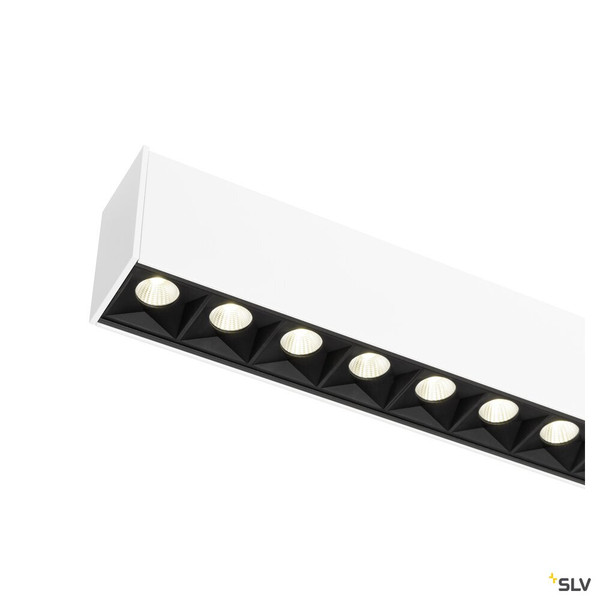 SLV 1010515 GLENOS® PRO, Pendelleuchte, 1,5m, DALI, UGR16, Pendellänge 210 cm, 4000K, 75°, weiß / schwarz