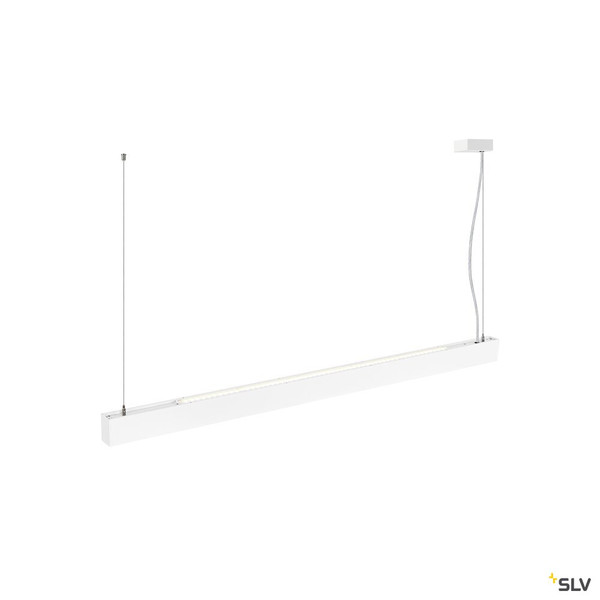 SLV 1010515 GLENOS® PRO, Pendelleuchte, 1,5m, DALI, UGR16, Pendellänge 210 cm, 4000K, 75°, weiß / schwarz
