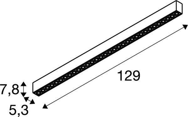 SLV 1010518 GLENOS® PRO, Deckenaufbauleuchte, 1,2m, DALI, UGR19, 3000K, 30 W, 75°, schwarz