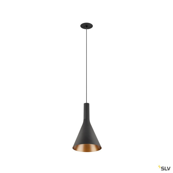 SLV 1010793 LALU® SET, Pendelleuchte, LED Base, CONE 15, PHASE, Recessed, Pendellänge 200 cm, 2700/3000 K, 40°, schwarz