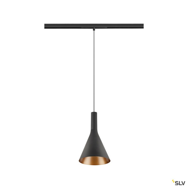 SLV 1010801 LALU® SET, 48V Pendelleuchte, LED Base, CONE 15, DALI, Pendellänge 200 cm, 2700/3000K, 40°, schwarz