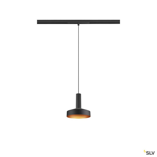 SLV 1010804 LALU® SET, 48V Pendelleuchte, LED Base, PLATE 15, DALI, Pendellänge 200 cm, 2700/3000K, 40°, schwarz