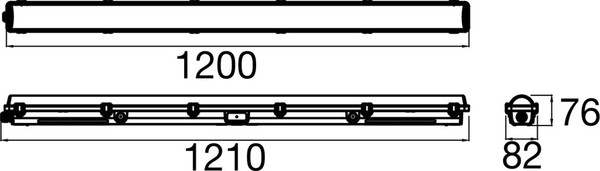 SLV 1010830 Waterproof Feuchtraumleuchte P, 1200 65 830/840/850 ML DALI EM 3H IP65