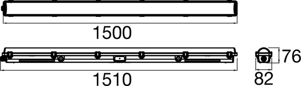 SLV 1010831 Waterproof Feuchtraumleuchte P, 1500 81 830/840/850 ML DALI IP65