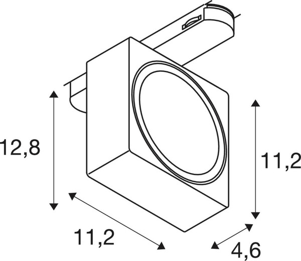 SLV 1010851 EURO CUBE 2 L, 3-Phasen Spot, rechteckig, 4000K, 21W, Phase, 40°, schwarz