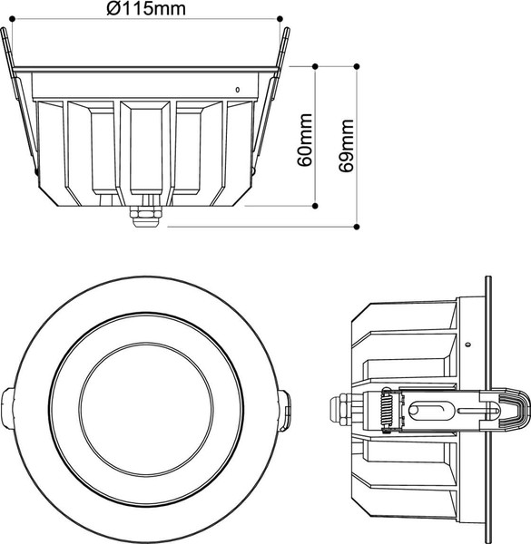 SLV 1011293 DOWNLIGHT P, 115 18 HG 830 60 ML DALI WH IP54 SLVtec