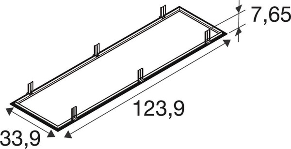 SLV 1011340 Recessed Mounting Frame, 1200/300 BK SLVtec