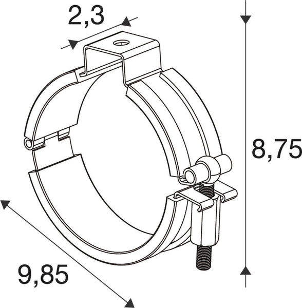SLV 1011505 TUBULAR P, Surface Mounting Bracket/Rubber 2PCS. SLVtec