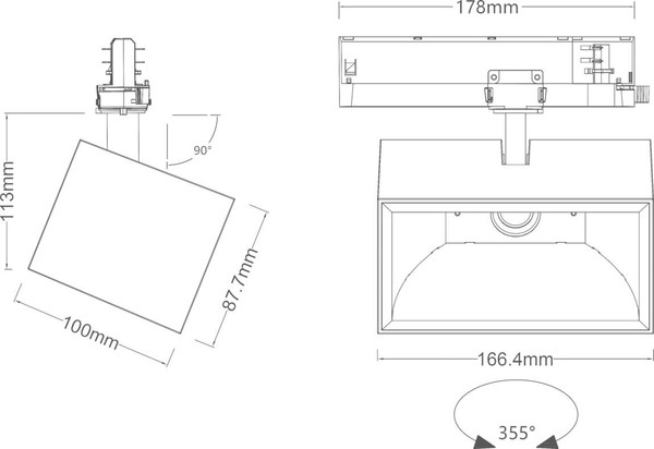 SLV 1011514 TRACKSPOT P SQ, 3PH. 61 935 ML DALI WH SLVtec