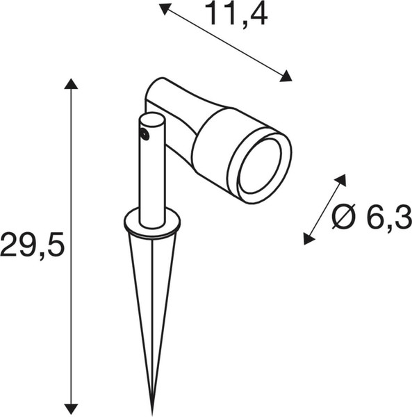 SLV 1011598 SYNA Garden, SP, Erdspiessleuchte, 150cm Anschlusskabel, IP44/IP65, 2200K, 6.2W, 36°, schwarz