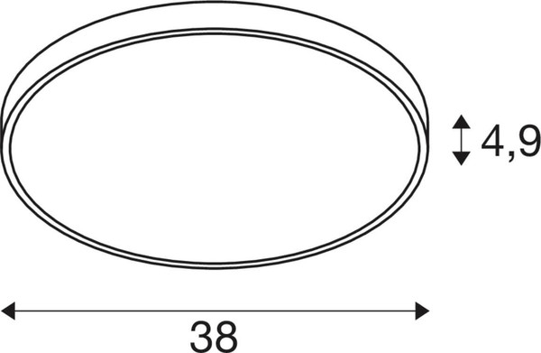 SLV 1011703 MEDO 2 SLIM 40, CL, DALI, Deckenaufbauleuchte, 3000/4000K, 15.5W, 85°, schwarz