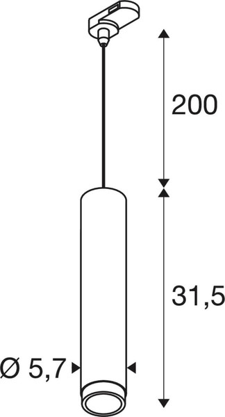 SLV 1011709 GRIP! L, 3-Phasen Pendelleuchte, QPAR51, GU10, weiß / schwarz