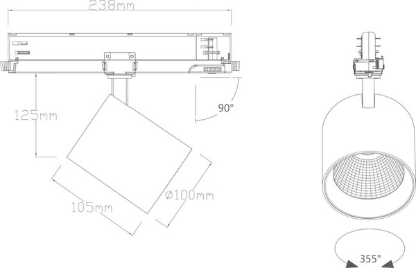 SLV 1011805 TRACKSPOT V 3PH, 53 930 MB ML BK DALI SLVtec