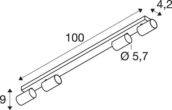 SLV 1011890 ENOLA 2.0 M, CL, Quad, QPAR51, Long, Deckenaufbauleuchte, weiß
