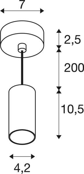 SLV 1011930 ENOLA 2.0 S, PD, Single, GU10 MINI, PAR11, Pendelleuchte, weiß