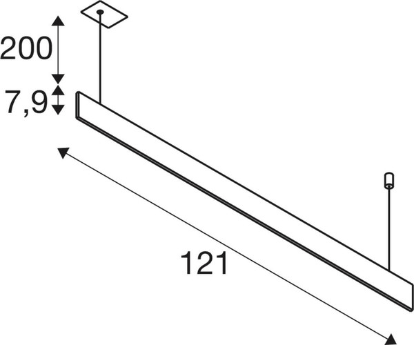 SLV 1011954 LINIUS 120, PD, DALI, Einbau, Pendelleuchte, 2700K, 34W, 90°, schwarz