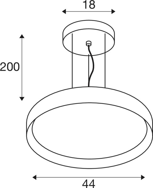 SLV 1011992 OVANA 44, PD, LED, Phase, CCT, Pendelleuchte, 2700/3000/4000K, 14W, 115°, weiß