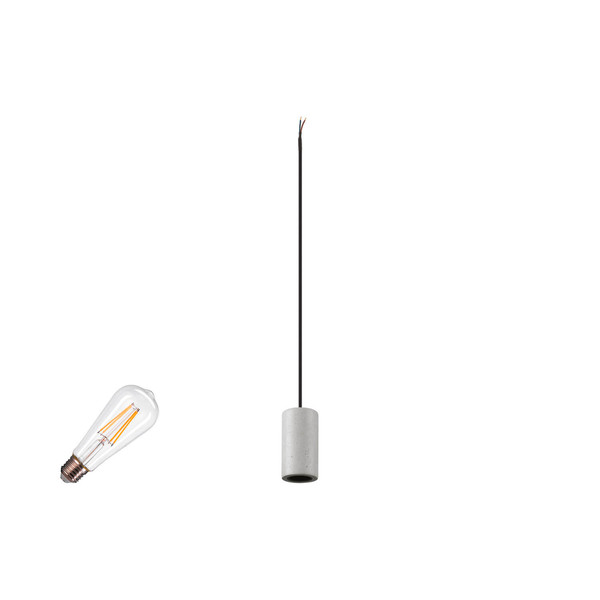 SLV 1012020 FITU Lamp Set, PD, Stone, Deckenrosette, Pendelleuchte, E27, 2500K, Phase, 320°, grau