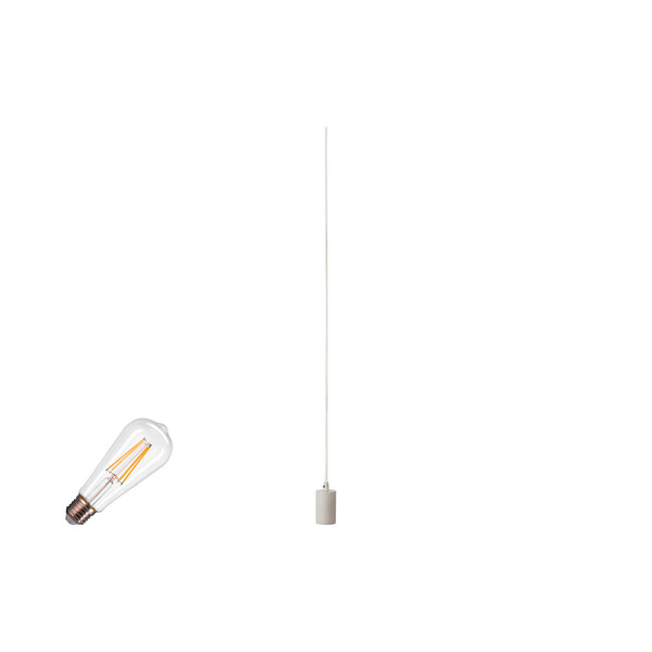 SLV 1012022 FITU Lamp Set, PD, Deckenrosette, Pendelleuchte, E27, 2700K, Phase, 320°, weiß