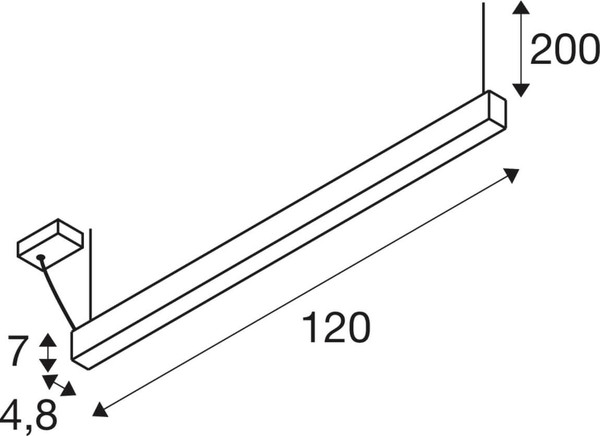 SLV 1012156 GLENOS 2.0, PD, 1,2M, DALI, UGR19, Pendelleuchte, Pendellänge 2m, 4000K, 38W, 80°, weiß