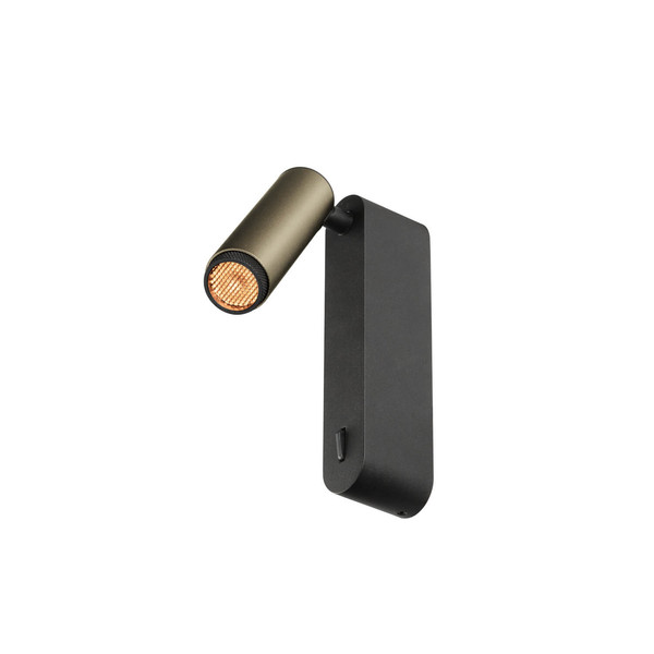 SLV 1012180 GRIP! S, WL, Ein/Aus-Schalter, Wandaufbauleuchte, 2700K, 4.6W, 29°, bronze / schwarz