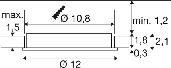 SLV 1012206 SENSER 2.0 12, RL, rund, DALI, Deckeneinbauleuchte, 3000K / 4000K, 7W, 90°, weiß
