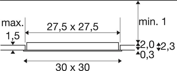 SLV 1012212 SENSER 2.0 30, RL, eckig, DALI, Deckeneinbauleuchte, 3000K / 4000K, 24W, 90°, weiß