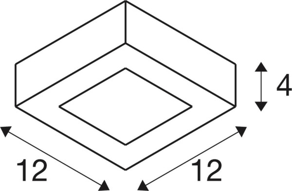 SLV 1012214 SENSER 2.0 12, CW, eckig, Phase, Wand- und Deckenaufbauleuchte, 3000K / 4000K, 7.2W, 90°, weiß