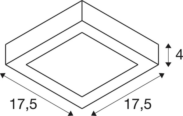 SLV 1012224 SENSER 2.0 18, CW, eckig, DALI, Wand- und Deckenaufbauleuchte, 3000K / 4000K, 13W, 90°, weiß