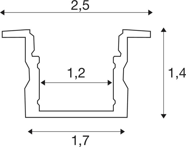 SLV 1012345 LEDSTRIP Profil Einbau, S, weiß