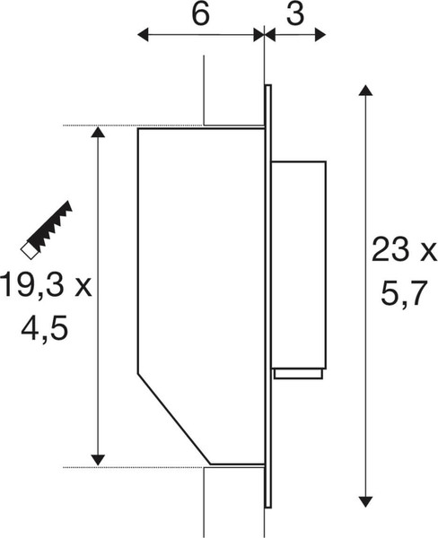 SLV 1012363 GRIP! S, WL, Wandeinbauleuchte, 2700K, 4.2W, Schalter, 29°, weiß / schwarz