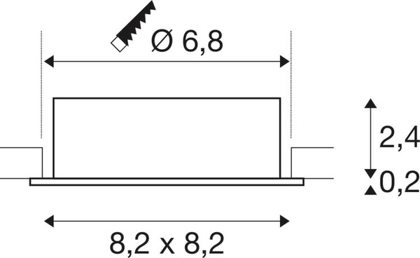 SLV 1012484 NEW TRIA 68 Smart Set, DL, eckig, GU10, PAR16, ZIGBEE, TW, Deckeneinbauleuchte, schwarz