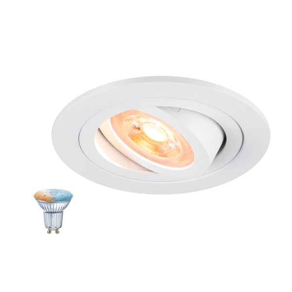 SLV 1012488 NEW TRIA 75 Smart Set, DL, rund, GU10, PAR16, ZIGBEE, TW, Deckeneinbauleuchte, weiß