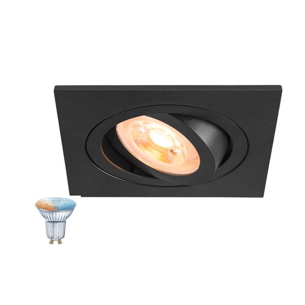 SLV 1012490 NEW TRIA 75 Smart Set, DL, eckig, GU10, PAR16, ZIGBEE, TW, Deckeneinbauleuchte, schwarz