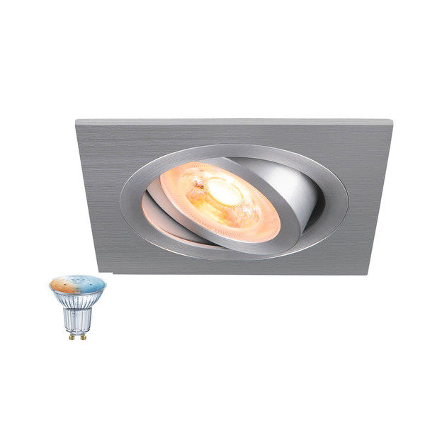 SLV 1012492 NEW TRIA 75 Smart Set, DL, eckig, GU10, PAR16, ZIGBEE, TW, Deckeneinbauleuchte, aluminium
