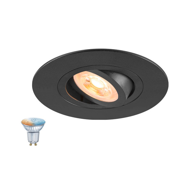 SLV 1012493 NEW TRIA 75 XL Smart Set, DL, rund, GU10, PAR16, ZIGBEE, TW, Deckeneinbauleuchte, schwarz