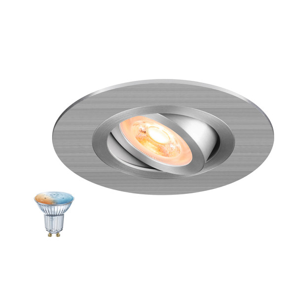 SLV 1012495 NEW TRIA 75 XL Smart Set, DL, rund, GU10, PAR16, ZIGBEE, TW, Deckeneinbauleuchte, aluminium