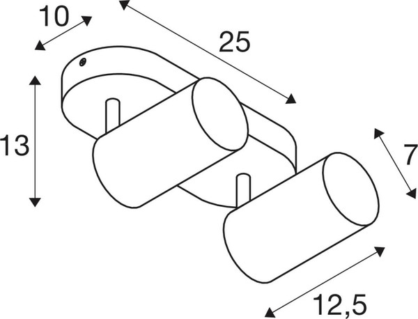 SLV 1012506 ASTO TUBE Smart Set, CW, Double, GU10, PAR16, ZIGBEE, TW, Wand- und Deckenaufbauleuchte, schwarz