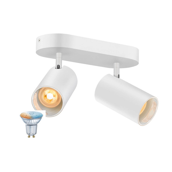 SLV 1012507 ASTO TUBE Smart Set, CW, Double, GU10, PAR16, ZIGBEE, TW, Wand- und Deckenaufbauleuchte, weiß