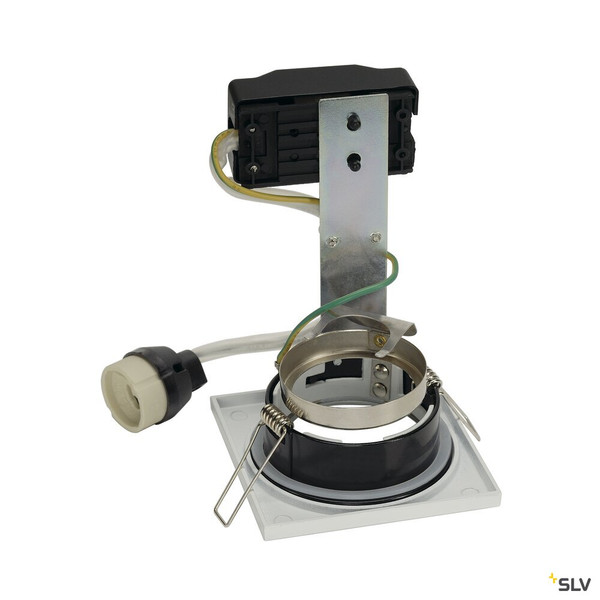 SLV 111141 DOLIX OUT, Outdoor Einbauleuchte, QPAR51, IP44, eckig, weiß, max. 35W, inkl. Clipfedern