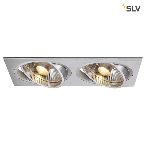 SLV 111382 NEW TRIA II ES111 Downlight rechteckig alu brushed GU10 max. 2x75W inkl. Clipfedern