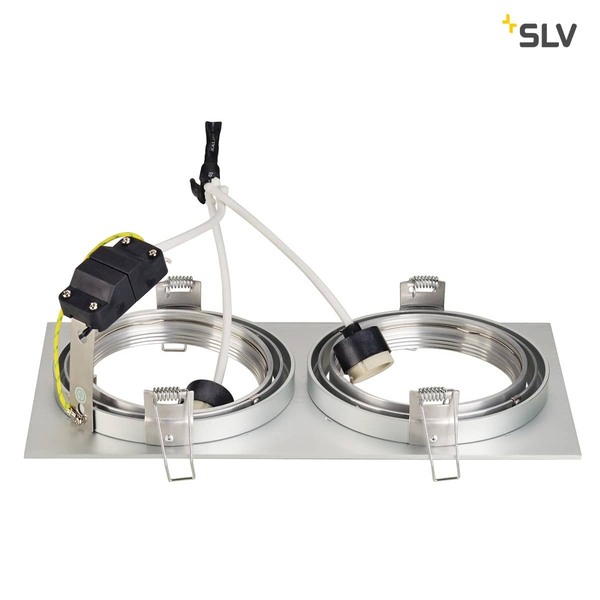 SLV 111382 NEW TRIA II ES111 Downlight rechteckig alu brushed GU10 max. 2x75W inkl. Clipfedern