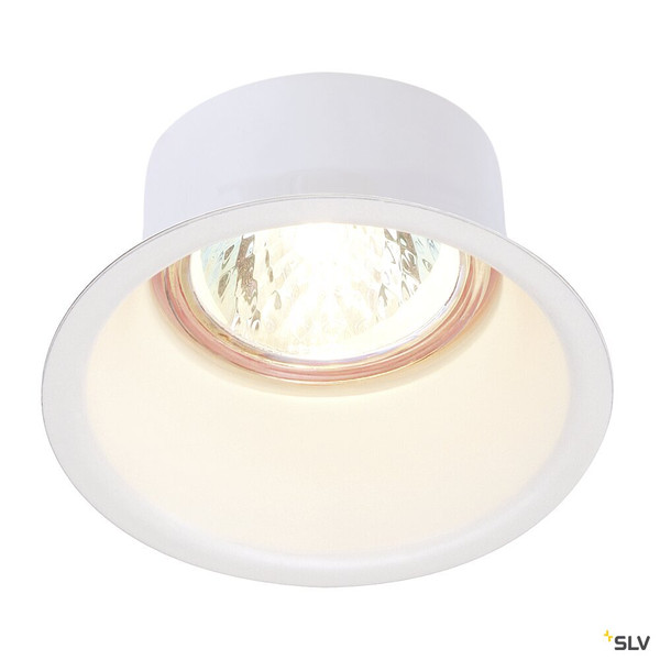 SLV 112901 HORN, Einbauleuchte, QR-C51, einflammig, rund, weiß matt, max. 50W, inkl. Clipfedern