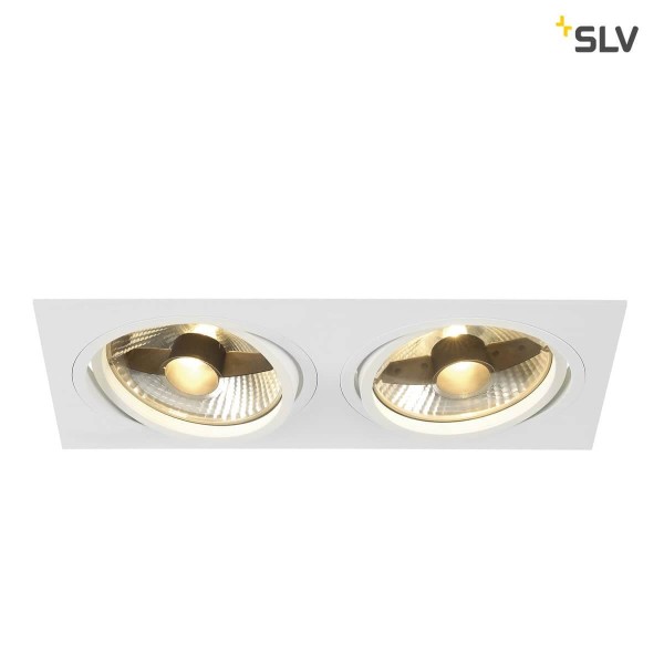 SLV 113841 NEW TRIA ES111 SQUARE Einbauleuchte weiss GU10 max. 2x75W inkl. Clipfedern